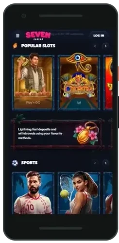 Seven sign up on a smartphone